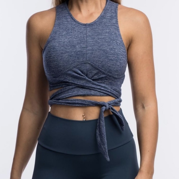 Echt Flex Crop Wrap Tank Blue Size XS - Picture 2 of 10